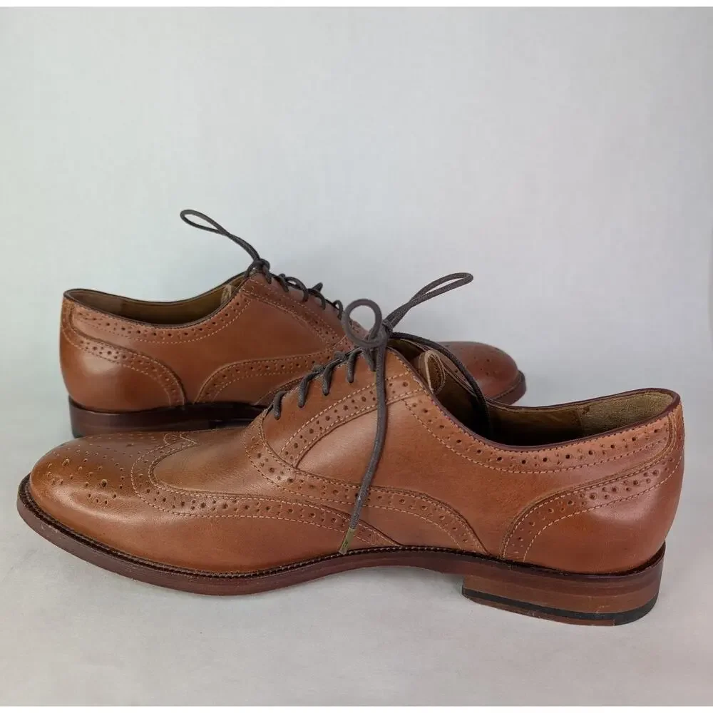 Johnston Murphy Custom Select Dress Shoes Mens 10D Wingtip Brogue Made in USA